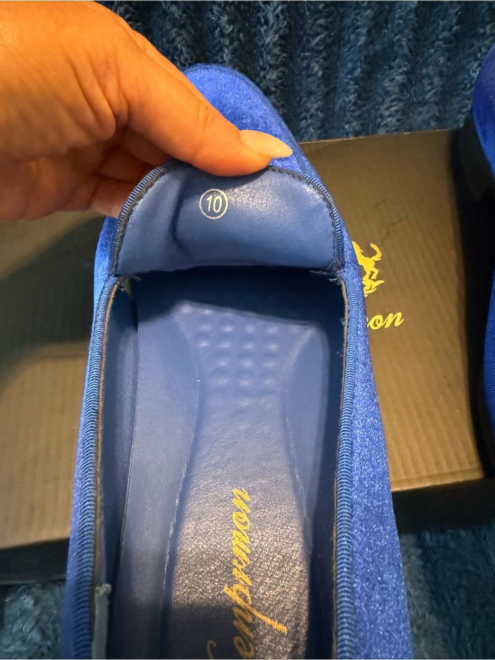 Men's Velvet Bit Loafers in Royal Blue - Picture 4 of 4